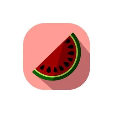 Flat design half of watermelon Stock Illustration