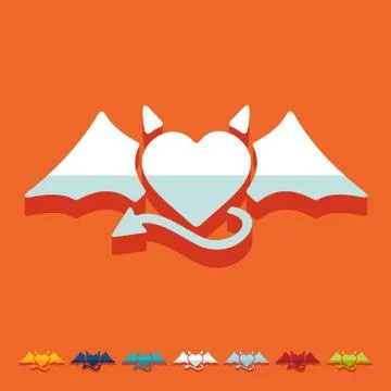Flat design: heart devil イラスト素材
