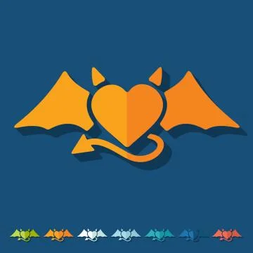 Flat design: heart devil イラスト素材