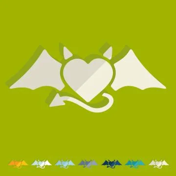 Flat design: heart devil イラスト素材