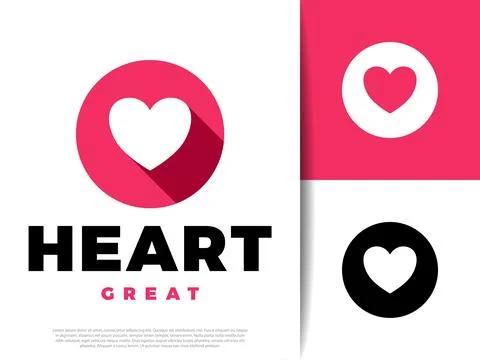 Flat Design Heart Symbol, Elegant Vector for Romance and Wedding Themes Stock Illustration