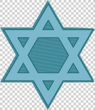 Flat design hexagram star is shining on transparent canvas showing diagonal Illustration