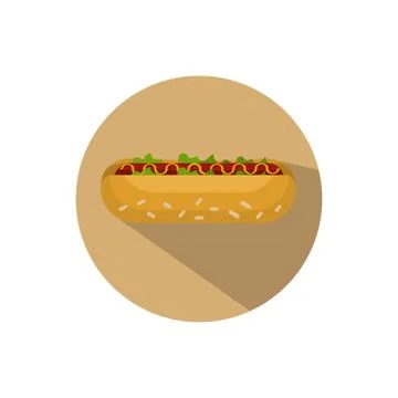 Flat design hotdog Stock Illustration