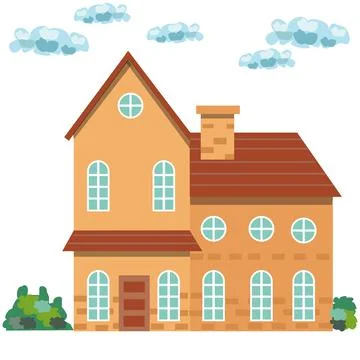 Flat Design House Vector Illustration Stock Illustration