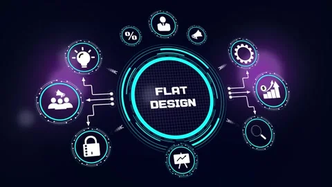 Flat Design HUD Animation for Branding &amp; Innovation Tracking Stock-Footage 331371986