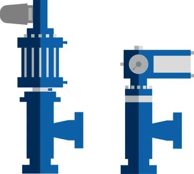 Flat design hydraulic actuator control choke valve Stock Illustration