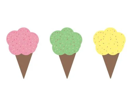 Flat Design Ice Cream Cone Illustration Stock Illustration