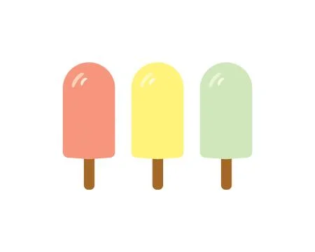 Flat Design Ice Cream Popsicle Illustration 库存插图