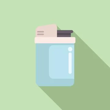 Flat design icon of a binder clip container Stock Illustration
