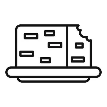 Flat design icon of a bitten chocolate bar on laptop Illustrazione stock