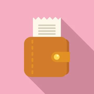 Flat design icon of a brown leather wallet Stock Illustration