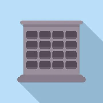 Flat design icon of building facade Ilustración de archivo