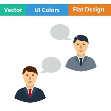 Flat design icon of Chating businessmen 库存插图