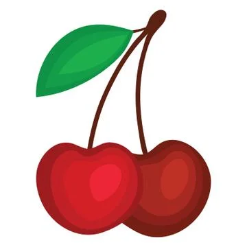 Flat design icon of Cherry in ui colors. Stock Illustration