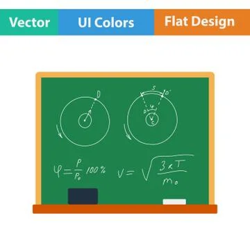 Flat design icon of Classroom blackboard Illustrazione stock