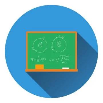 Flat design icon of Classroom blackboard in ui colors Stock Illustration
