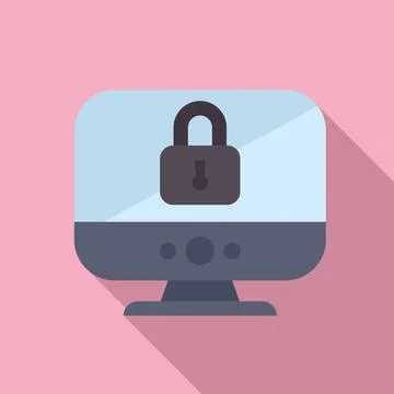 Flat design icon of computer security Illustrazione stock
