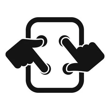 Flat design icon depicting a twofinger pinch or zoom gesture, commonly used for Stock Illustration