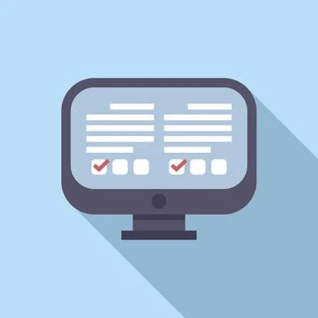 Flat design icon of desktop computer screen Stock Illustration