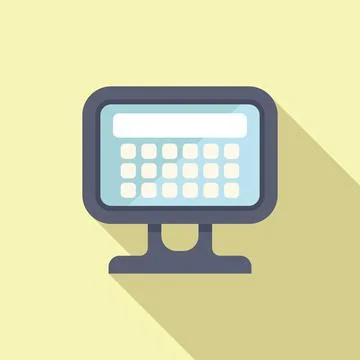 Flat design icon of desktop computer Illustrazione stock