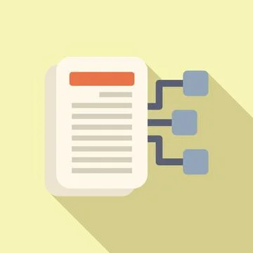 Flat design icon of document workflow Illustrazione stock