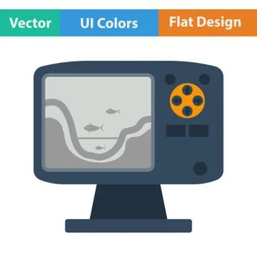 Flat design icon of echo sounder Illustrazione stock