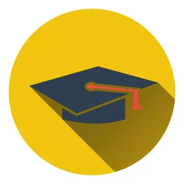 Flat design icon of Graduation cap in ui colors Stock Illustration