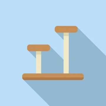 Flat design icon of gym workout bench Stock Illustration
