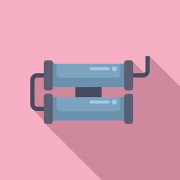 Flat design icon of hand crank generator Stock Illustration