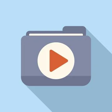 Flat design icon of multimedia folder Stock Illustration