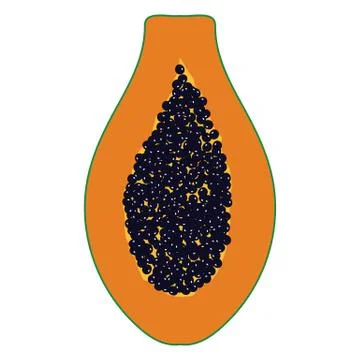 Flat design icon of Papaya in ui colors. Stock Illustration