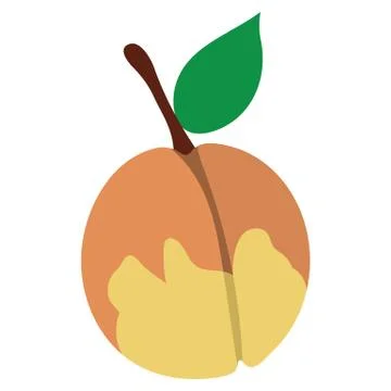 Flat design icon of Peach in ui colors. Stock Illustration