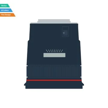 Flat design icon of photo camera wide lens in ui colors Illustrazione stock