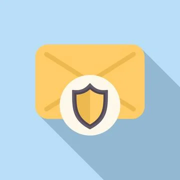 Flat design icon of a protected envelope, symbolizing secure electronic Illustrazione stock