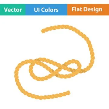 Flat design icon of rope Stock Illustration