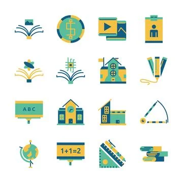 Flat Design Icon Set of Financial Economy Business Invest Building Property Ilustración de archivo