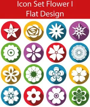 Flat Design Icon Set Flower I Illustrazione stock