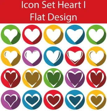 Flat Design Icon Set Heart  イラスト素材