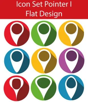 Flat Design Icon Set Pointer  Stock Illustration