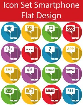 Flat Design Icon Set Smartphone I Illustrazione stock
