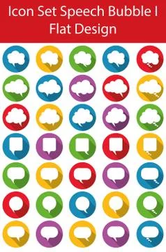 Flat Design Icon Set Speech Bubble Stock-Illustration