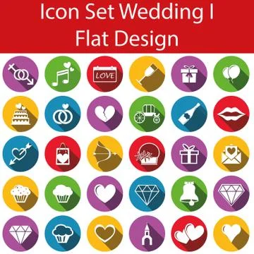 Flat Design Icon Set Wedding I イラスト素材