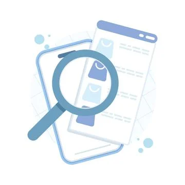 Flat design icon showing product search on digital platforms Stock Illustration