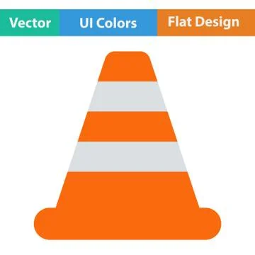 Flat design icon of Traffic cone Stock Illustration