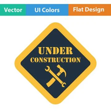 Flat design icon of Under construction Illustrazione stock