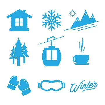Flat design icon winter for web Stock Illustration