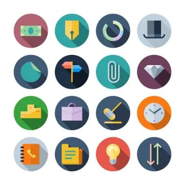 Flat design icons for business Иллюстрация