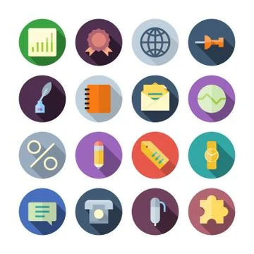 Flat design icons for business Stock Illustration