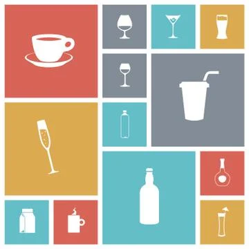 Flat design icons for drinks Stock Illustration