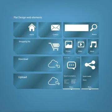 Flat design icons graphic user interface Illustrazione stock